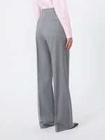 Wool Twill Trousers for Women - Medium Grey - Max Mara UAE