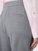 Wool Twill Trousers for Women - Medium Grey - Max Mara UAE