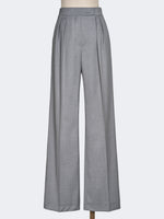 Wool Twill Trousers for Women - Medium Grey - Max Mara UAE