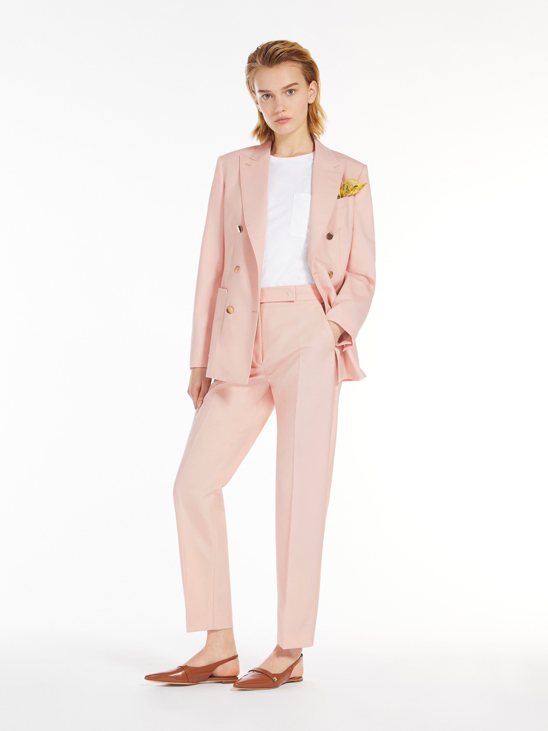 Wool and mohair slim-fit trousers