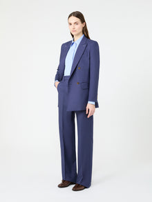 Trousers Made Of Mohair, Wool And Silk for Women - Navy - Max Mara UAE