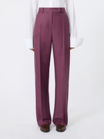Wool, Silk And Mohair Trousers for Women - Wine-Coloured - Max Mara UAE