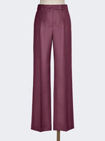 Wool, Silk And Mohair Trousers for Women - Wine-Coloured - Max Mara UAE