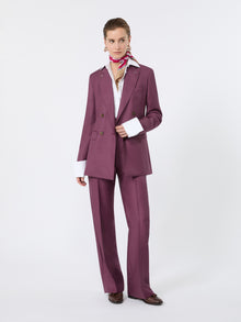 Wool, Silk And Mohair Trousers for Women - Wine-Coloured - Max Mara UAE