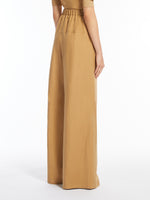 Wide Linen And Silk Trousers for Women - Caramel - Max Mara UAE
