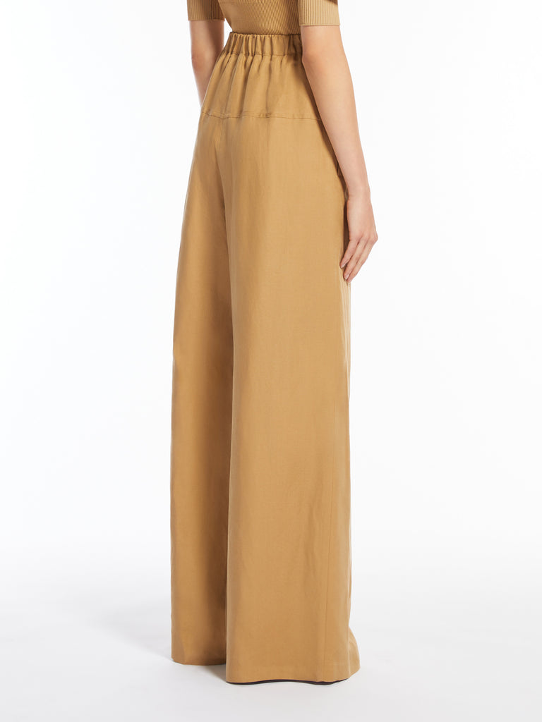 max mara wide linen and silk trousers