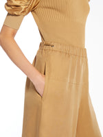 Wide Linen And Silk Trousers for Women - Caramel - Max Mara UAE
