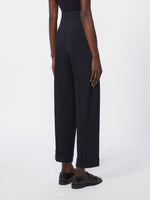 High-Waisted Wool Trousers for Women - Ultramarine - Max Mara UAE
