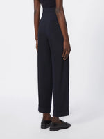 High-waisted wool trousers