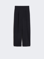 High-Waisted Wool Trousers for Women - Ultramarine - Max Mara UAE