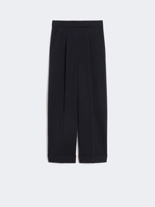 High-waisted wool trousers