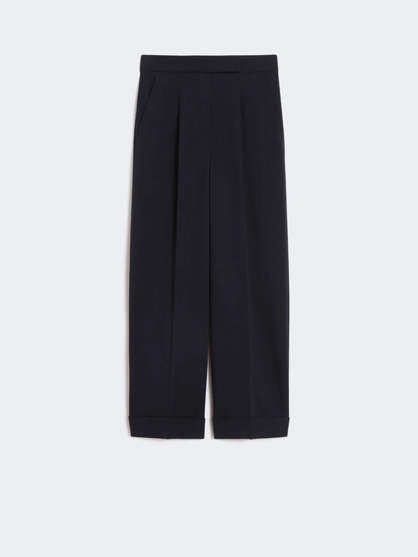 High-waisted wool trousers