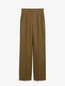 Pure Linen Trousers for Women - Olive Green - Max Mara UAE