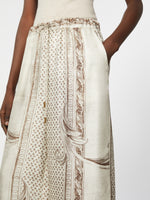 Fluid printed silk trousers