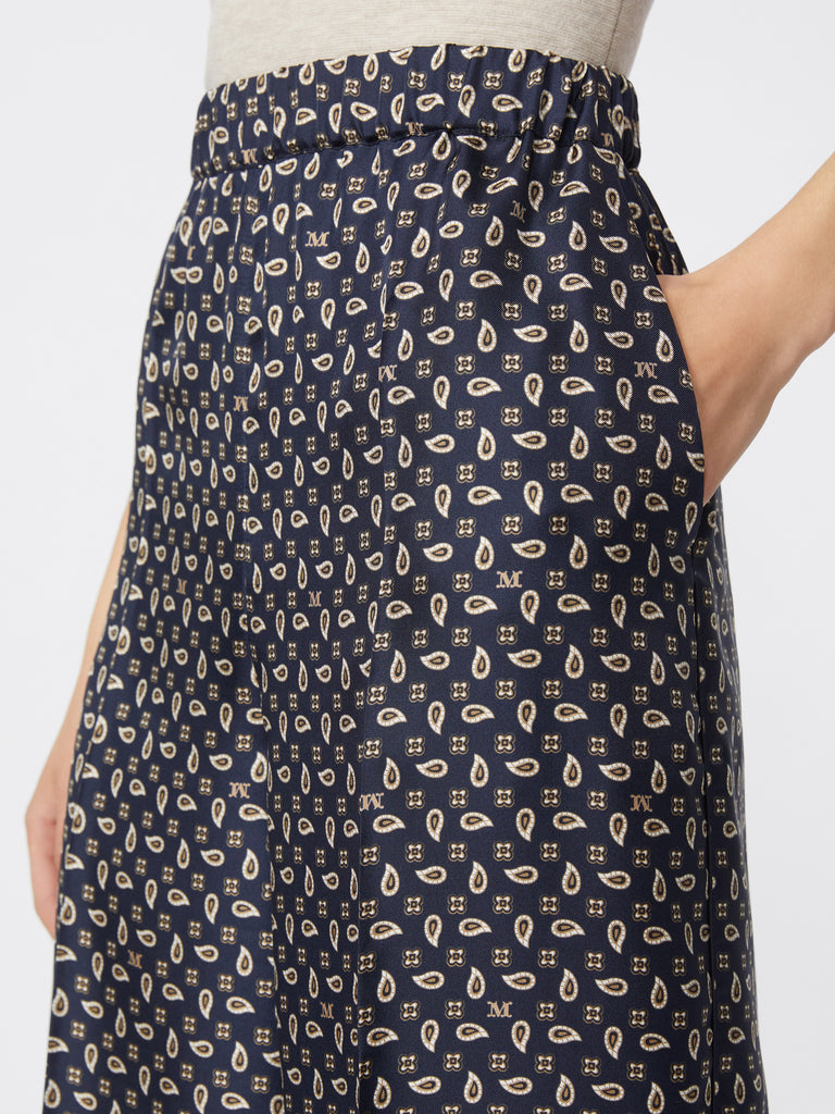 Printed silk trousers