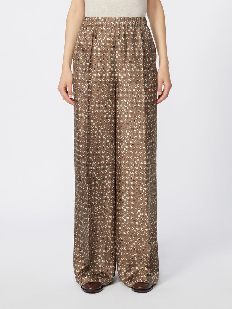 max mara printed silk trousers