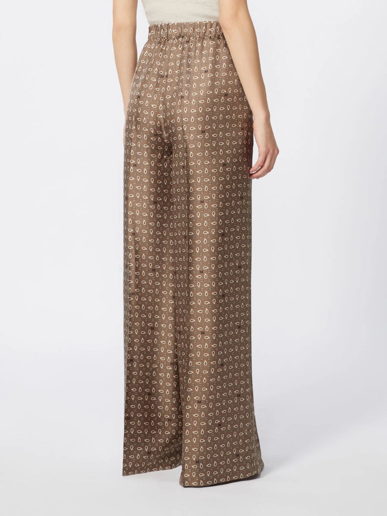 Printed silk trousers