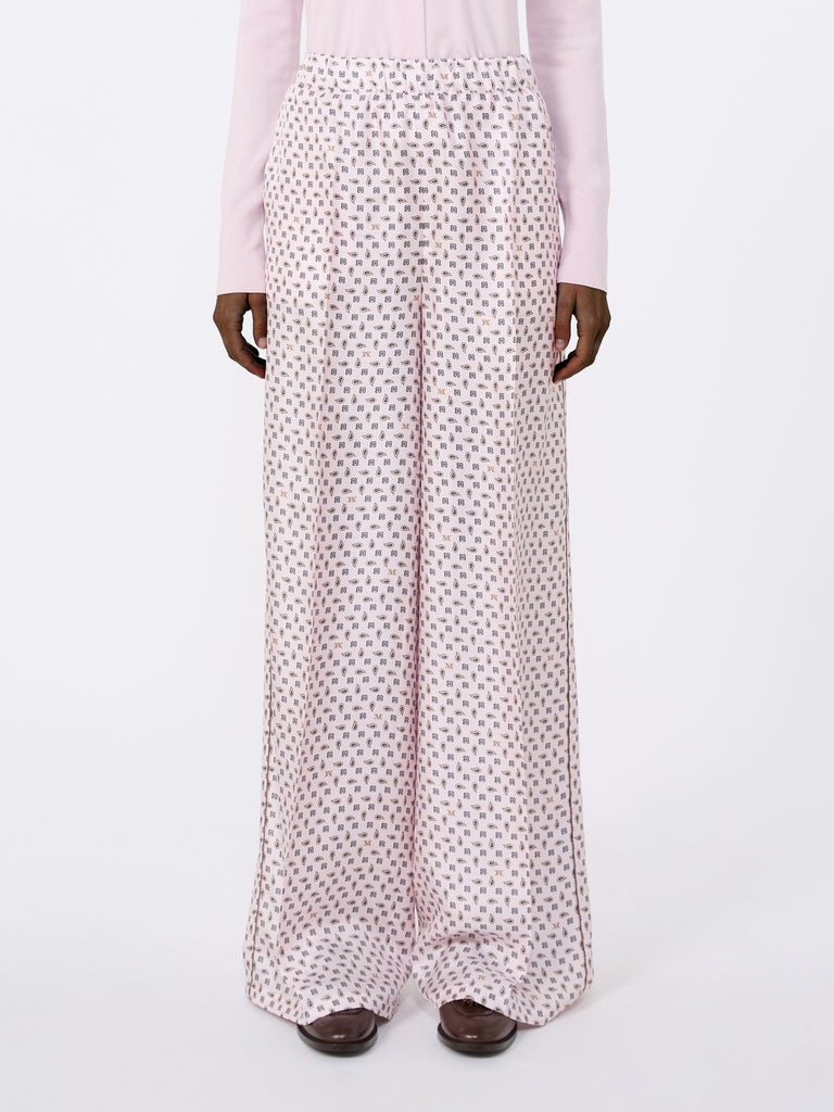 max mara printed silk trousers