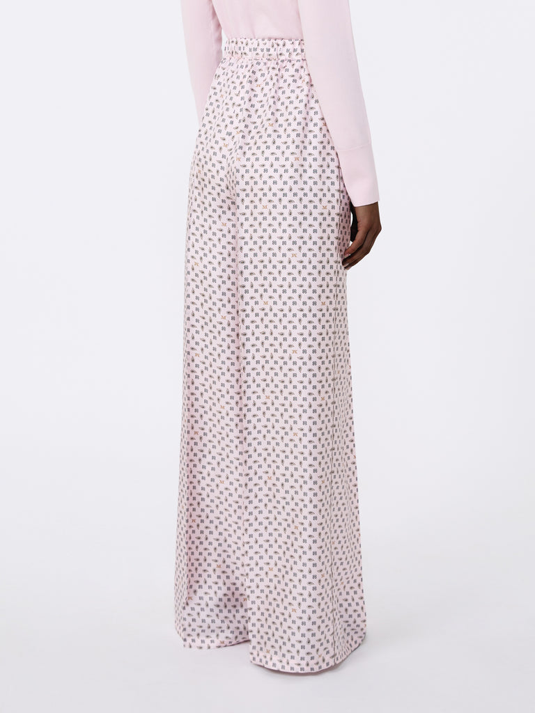 max mara printed silk trousers