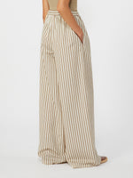 max mara wide-fit striped cotton and silk canvas trousers for women