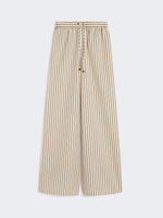 max mara wide-fit striped cotton and silk canvas trousers for women