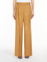 Wool, silk and mohair wide-leg trousers