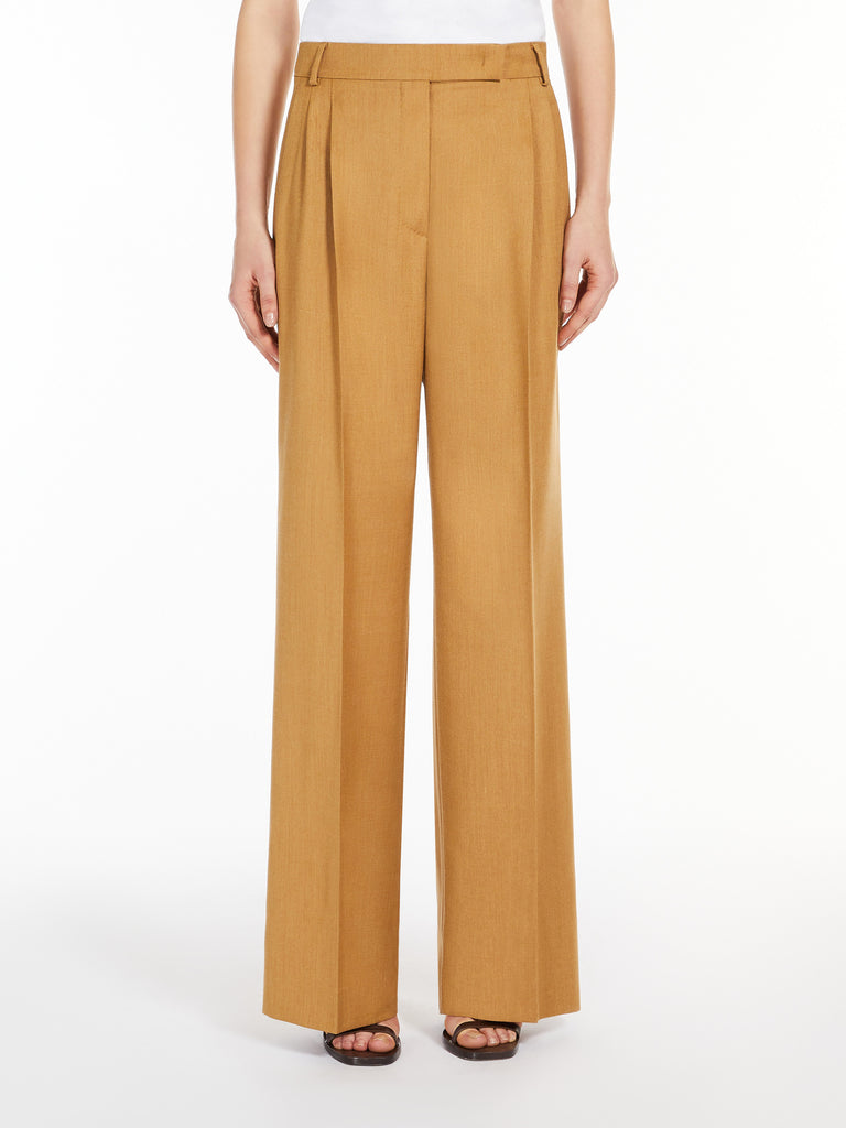Wool, silk and mohair wide-leg trousers