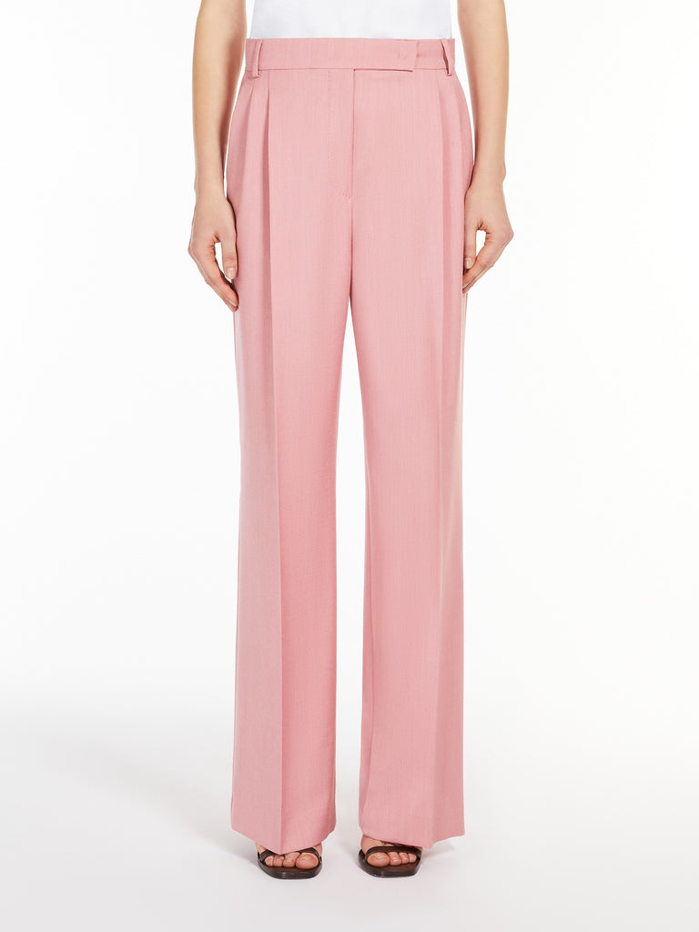 Wool, silk and mohair wide-leg trousers