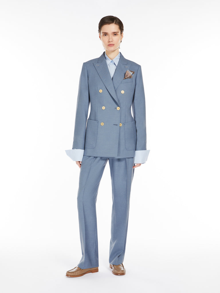 max mara wool, mohair and silk canvas trousers