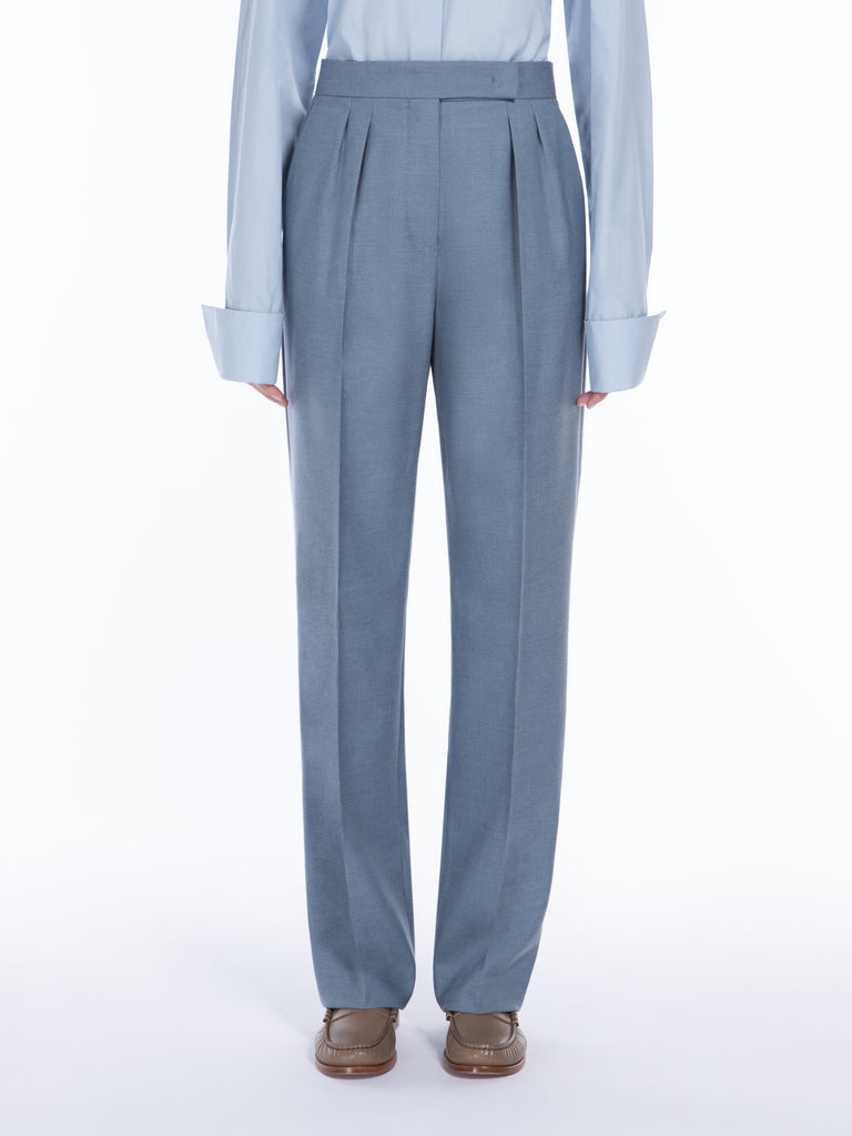 max mara wool, mohair and silk canvas trousers