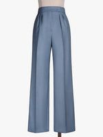 Wool, Mohair And Silk Canvas Trousers for Women - Water - Max Mara UAE