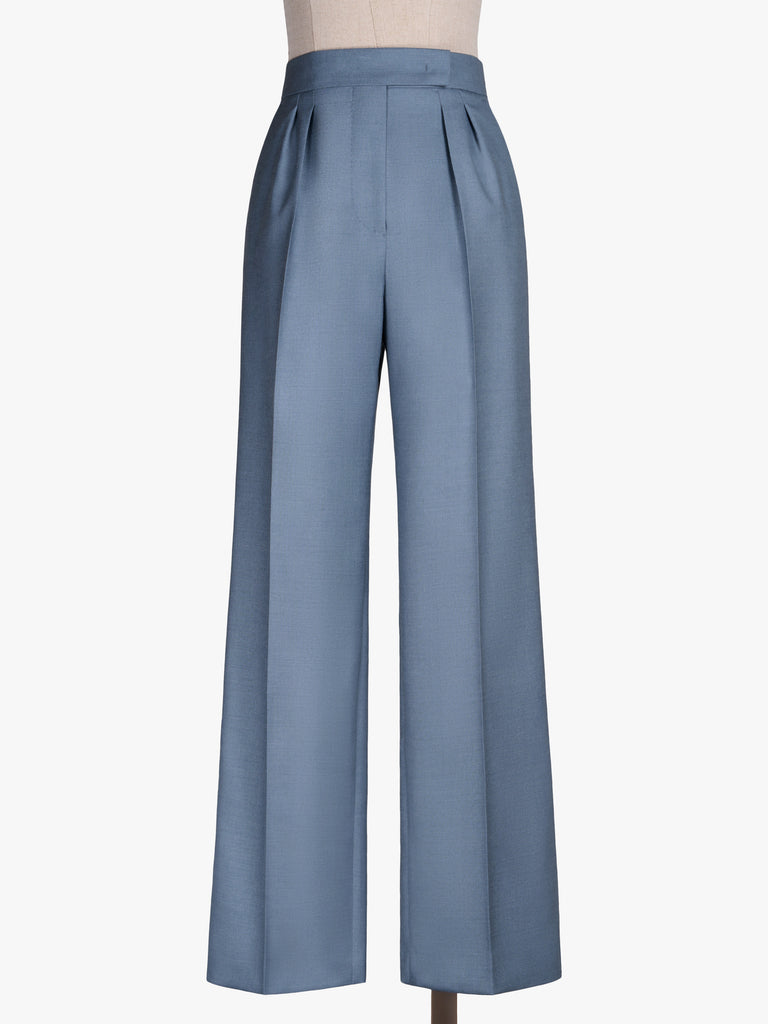 max mara wool, mohair and silk canvas trousers