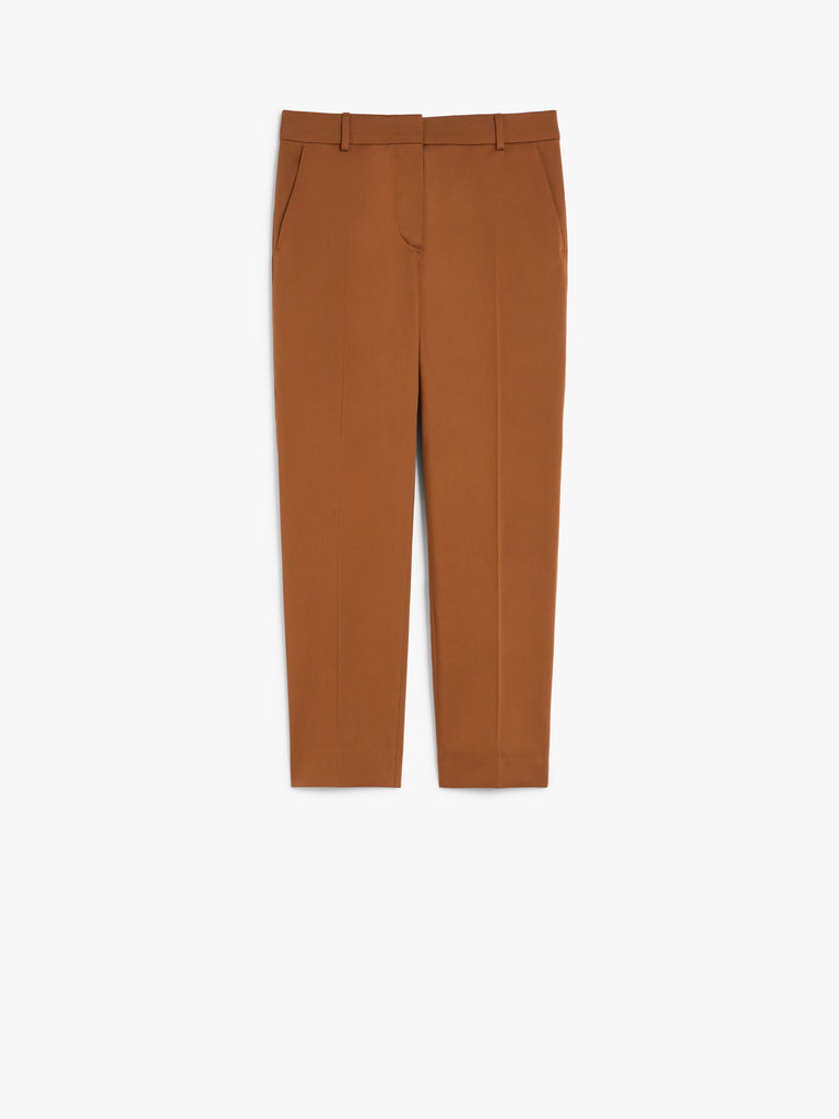 Stretch satin cropped trousers