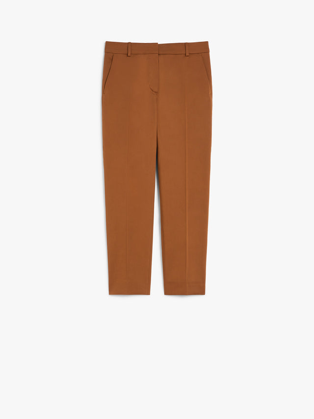 Stretch satin cropped trousers