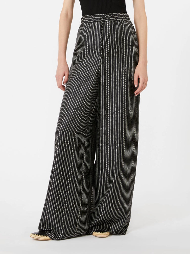 max mara wide-fit printed silk trousers for women