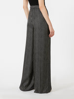 Wide-Fit Printed Silk Trousers for Women - Black White - Max Mara UAE