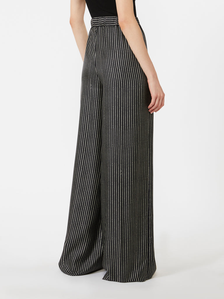 max mara wide-fit printed silk trousers
