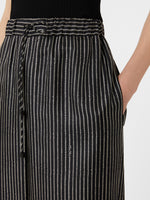 Wide-Fit Printed Silk Trousers for Women - Black White - Max Mara UAE