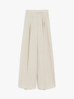 Wool Wide-Leg Trousers for Women - Beige - Max Mara UAE