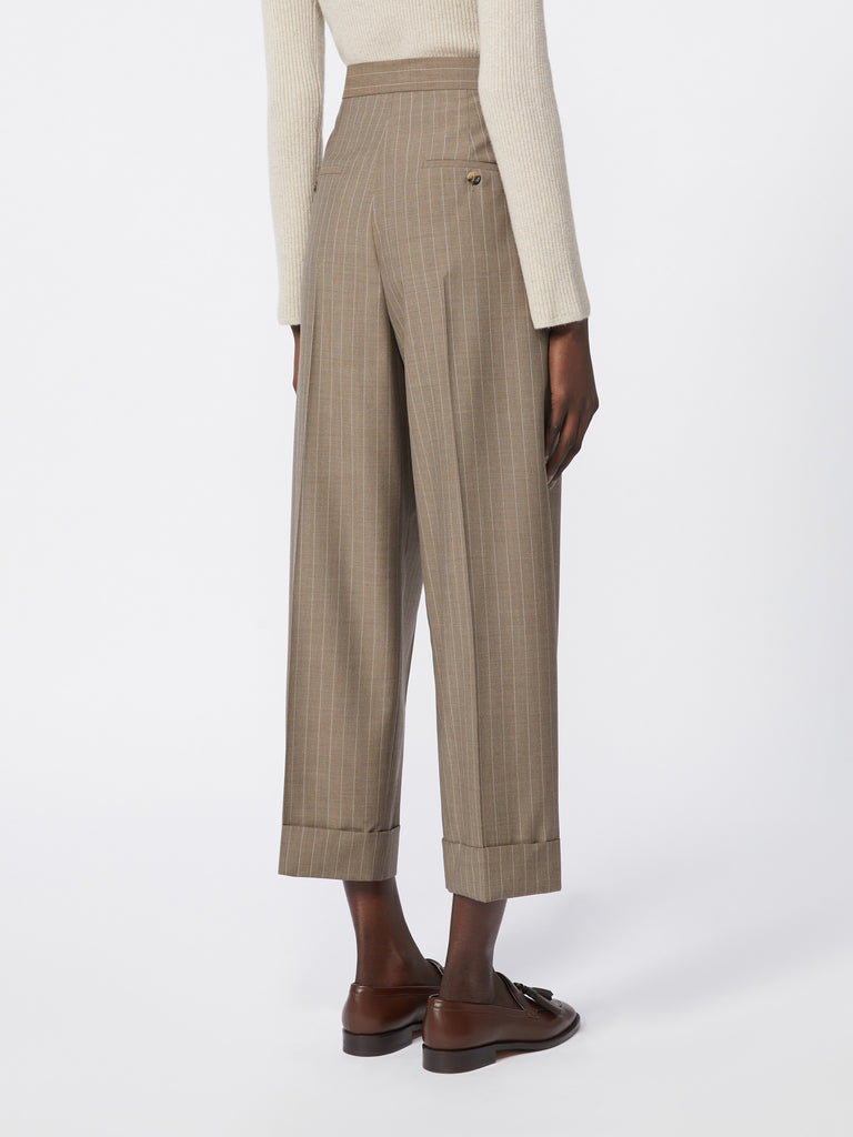 Pinstripe wool trousers