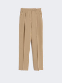 Slim-Fit Hemp Twill Trousers for Women - Desert - Max Mara UAE