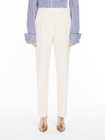 Slim-Fit Trousers In Wool And Mohair Canvas for Women - Ivory - Max Mara UAE