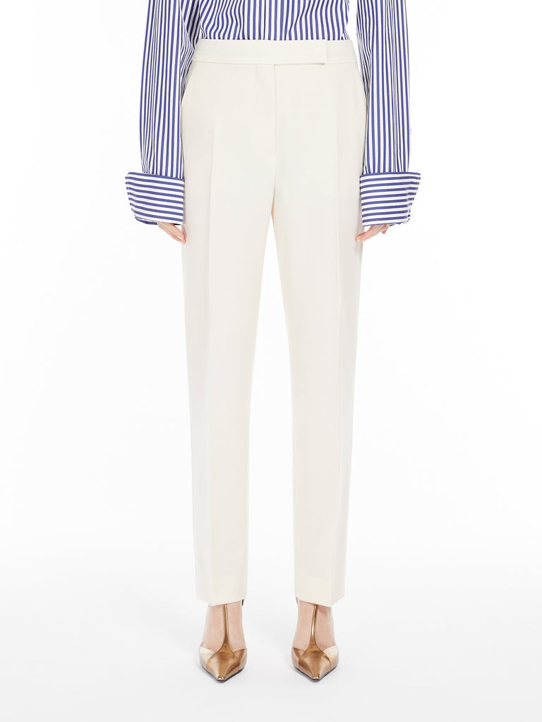 max mara slim-fit trousers in wool and mohair canvas