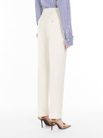 Slim-Fit Trousers In Wool And Mohair Canvas for Women - Ivory - Max Mara UAE