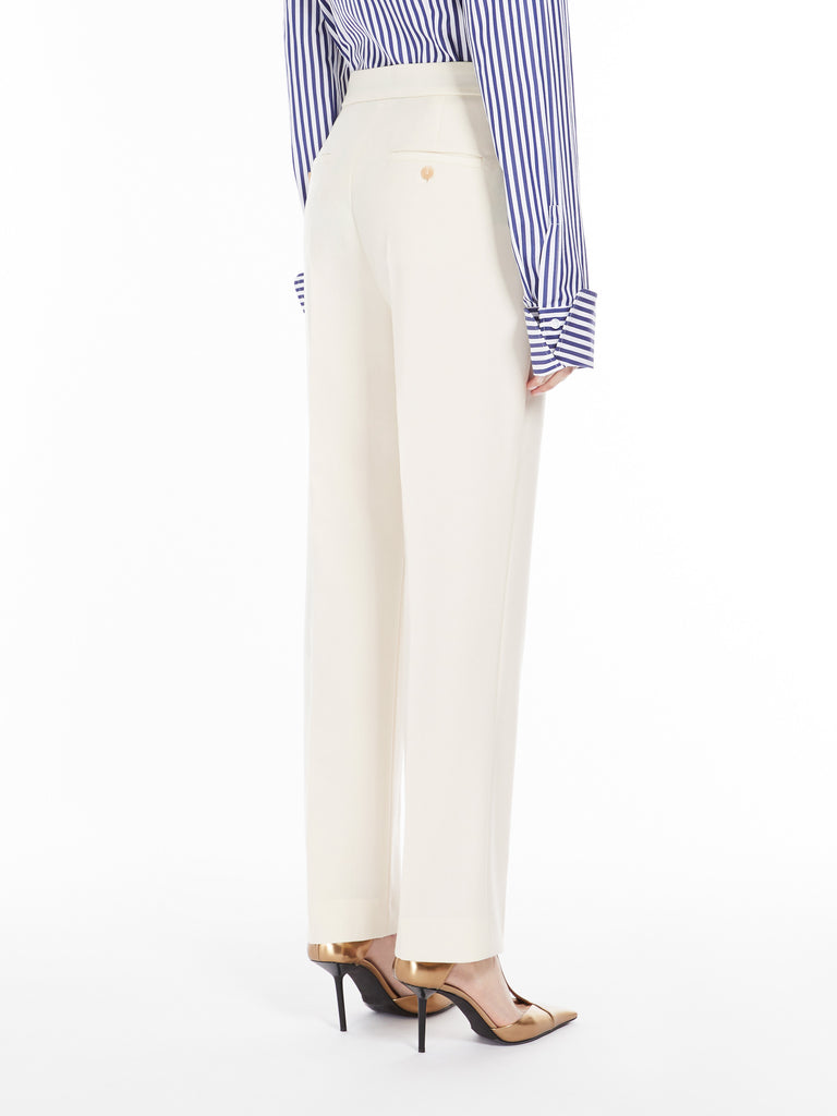 max mara slim-fit trousers in wool and mohair canvas