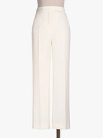 Slim-Fit Trousers In Wool And Mohair Canvas for Women - Ivory - Max Mara UAE