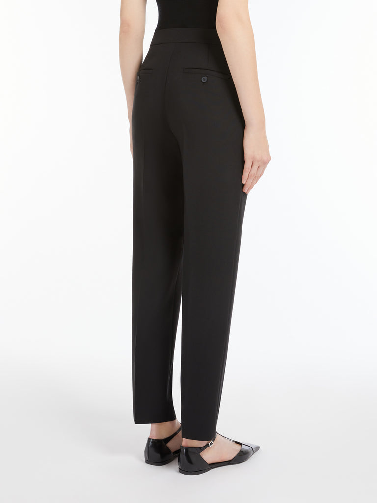 max mara slim-fit trousers in wool and mohair canvas