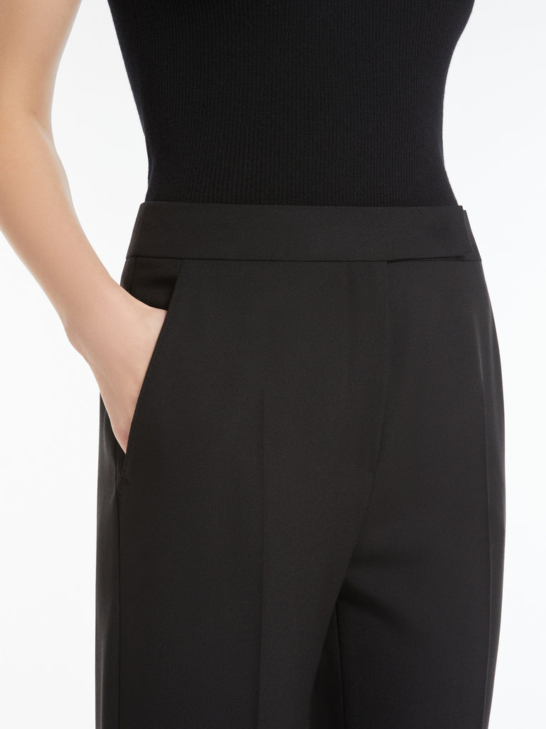 max mara slim-fit trousers in wool and mohair canvas