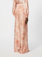 Wide-fit printed silk trousers