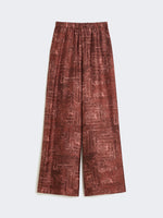 Wide-fit printed silk trousers